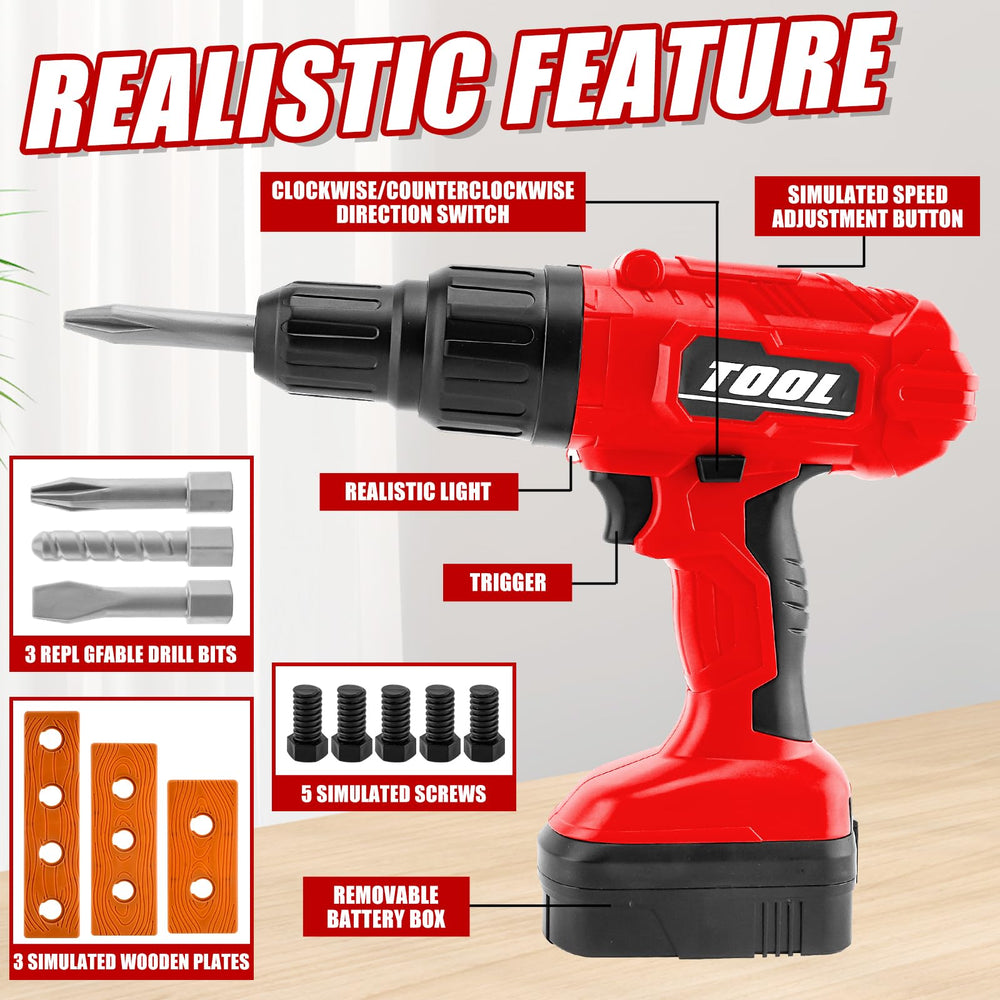 PANPAPA three interchangeable drill bits for versatile pretend projects