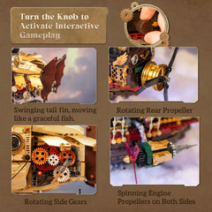 Pantasy Steampunk Airship Model exposed gears reveal intricate mechanical charm