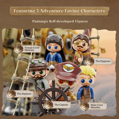 Pantasy Steampunk Airship Model figures pose for deck and engine room storytelling