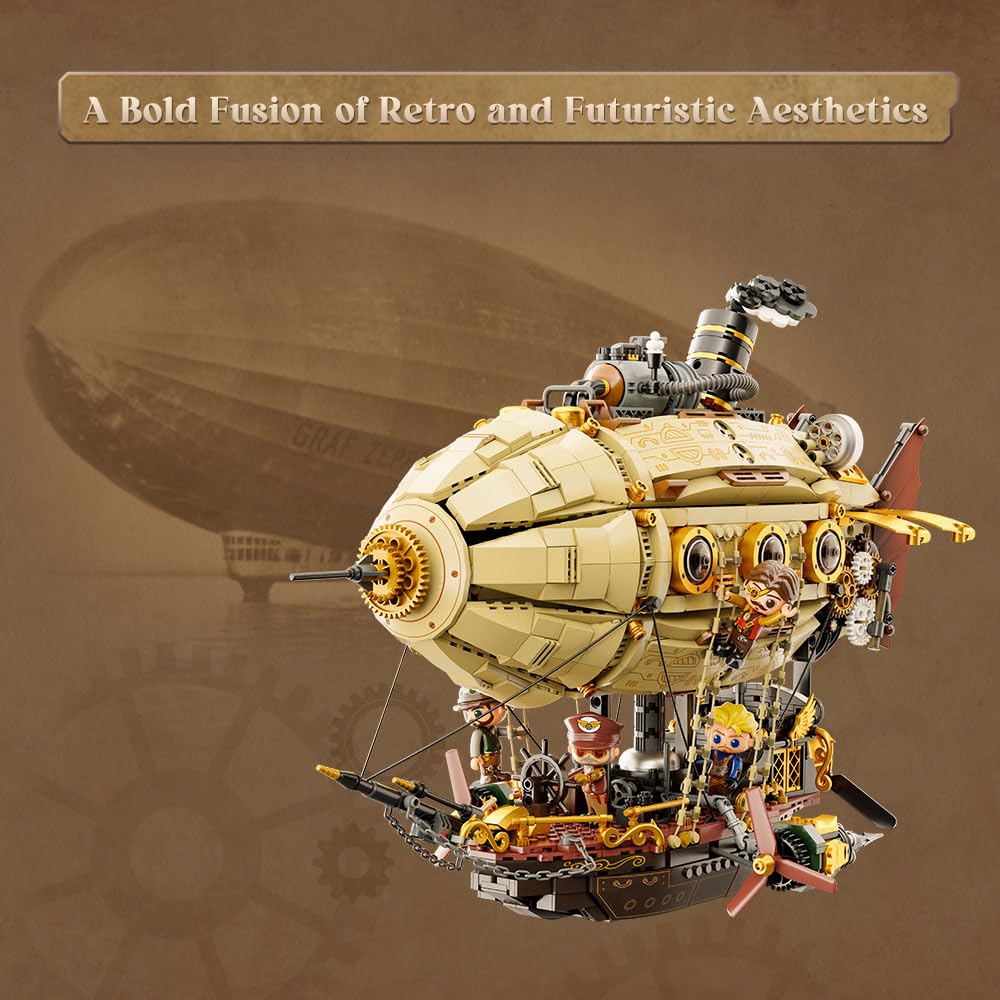 Pantasy Steampunk Airship Model lower boiler cabin shows rivets and motion-ready design