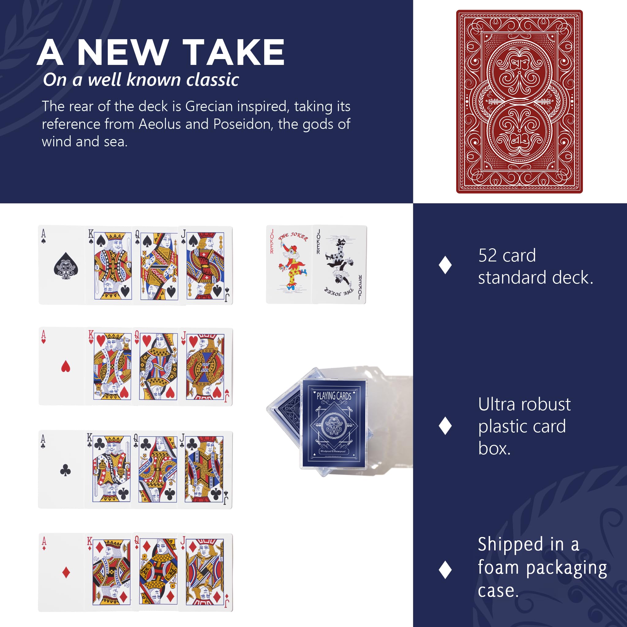 Fully waterproof Pantheon Playing Cards perform near water.
