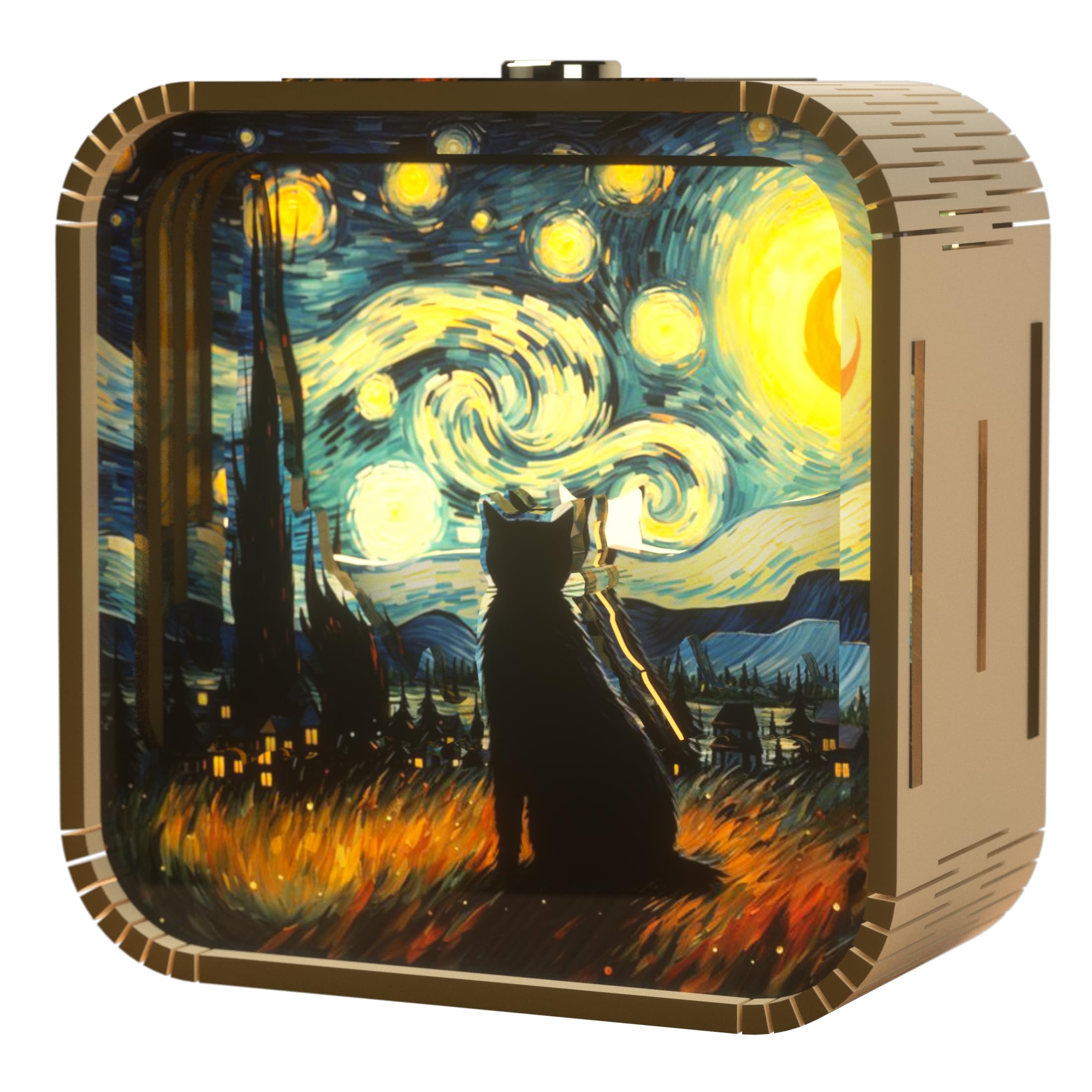 PANZIYU 3D wooden puzzle night light with compact DIY setup for cozy ambiance