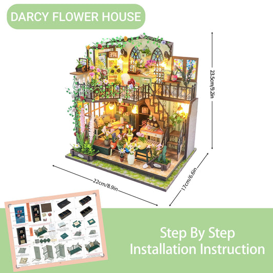 PANZIYU Darcy House pre-cut wooden pieces simplify beginner assembly