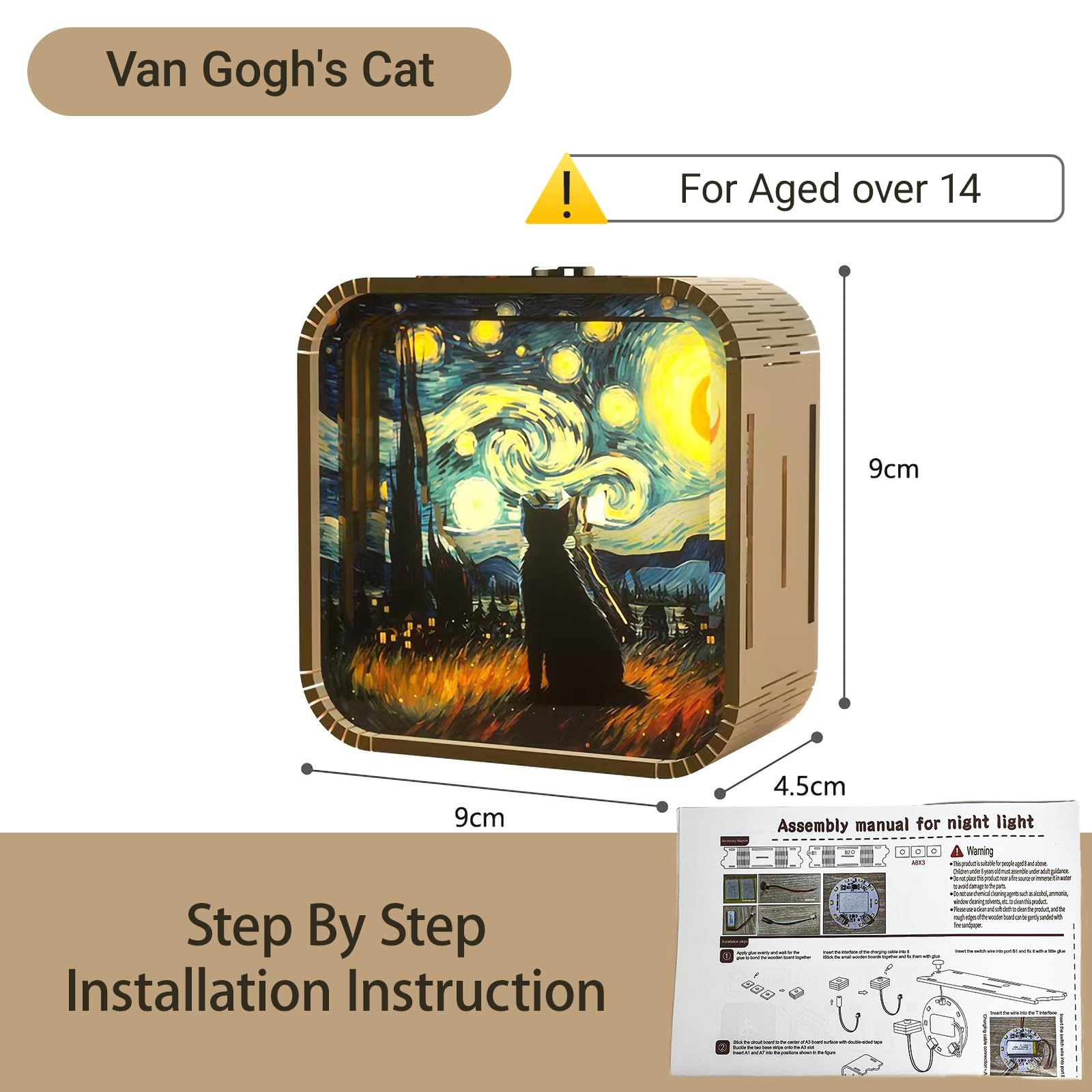 PANZIYU Van Gogh cat design as stylish desk decor for art lovers
