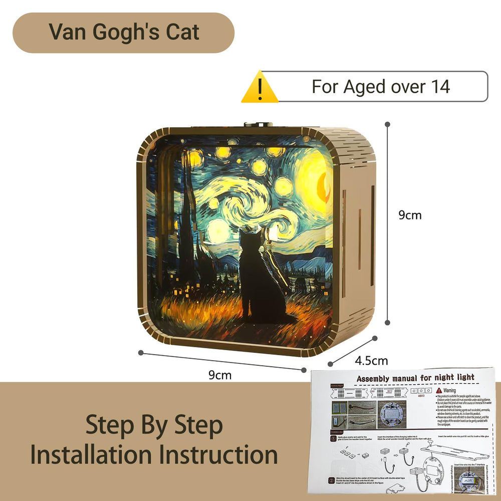 PANZIYU Van Gogh cat design as stylish desk decor for art lovers