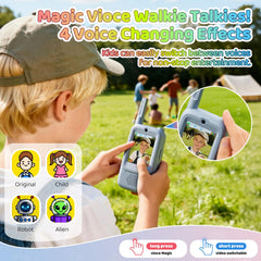Paopaoyu video walkie talkies offer up to 1000 feet of range for coordinated outings.