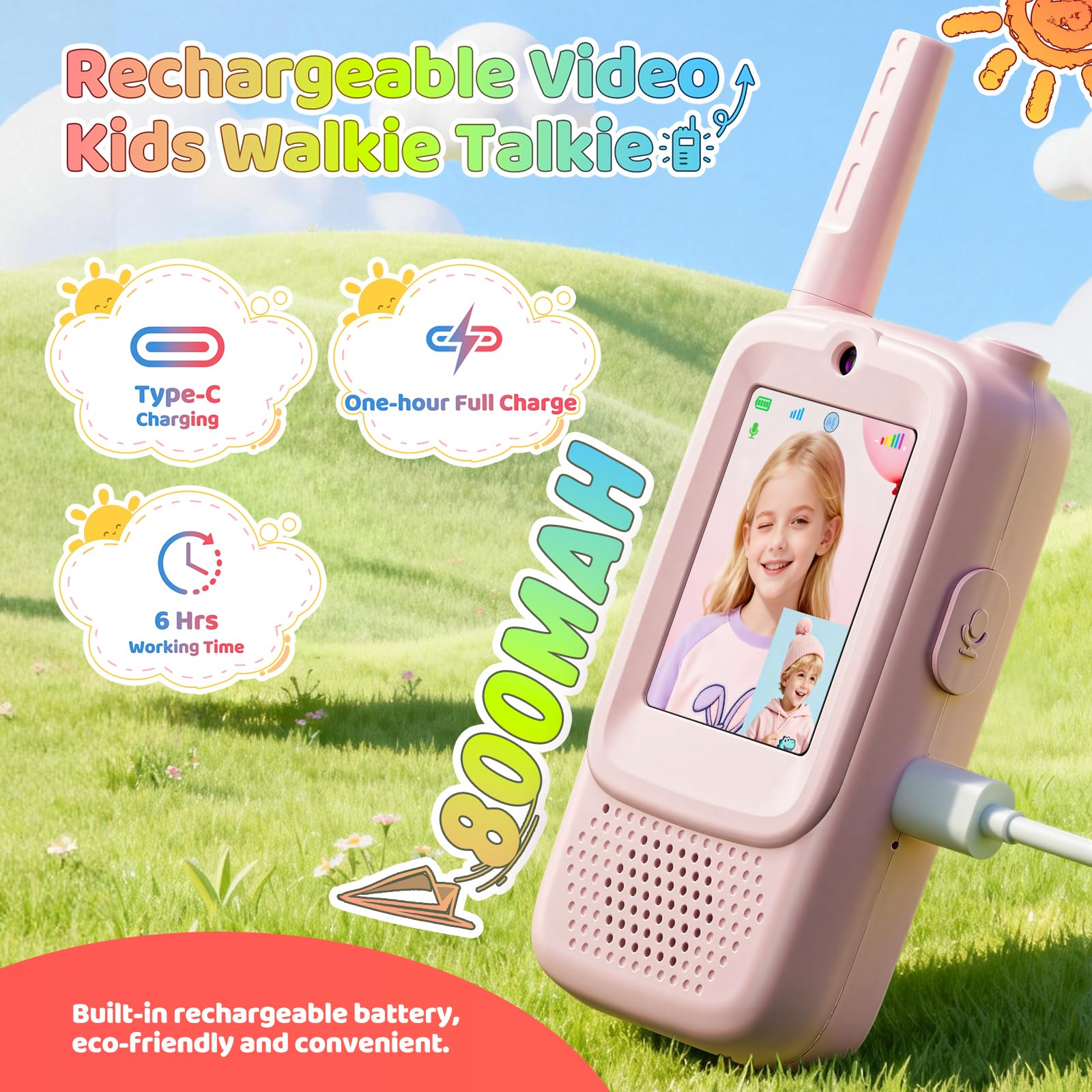 Paopaoyu video walkie talkies display the voice changer feature for imaginative play.