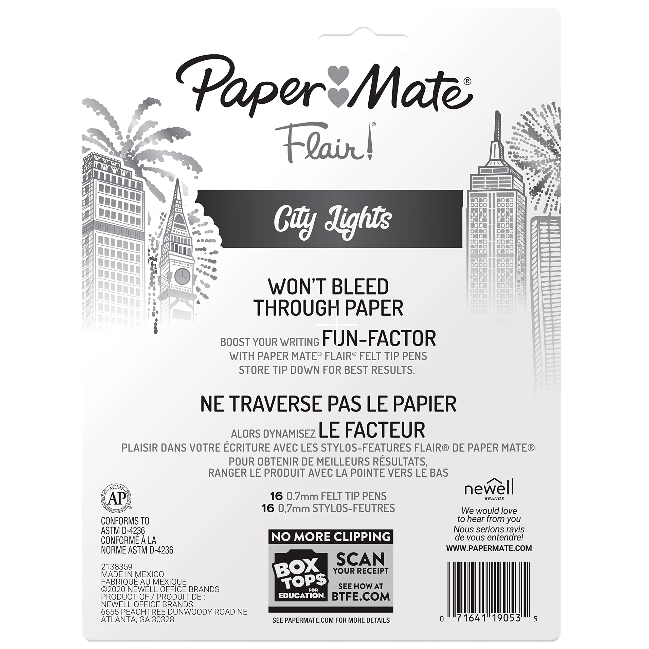Paper Mate Flair glitter ink stroke showcases shimmering lines for art