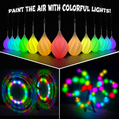 Papi Dada LED Poi Balls Set ideal for light painting and synchronized moves