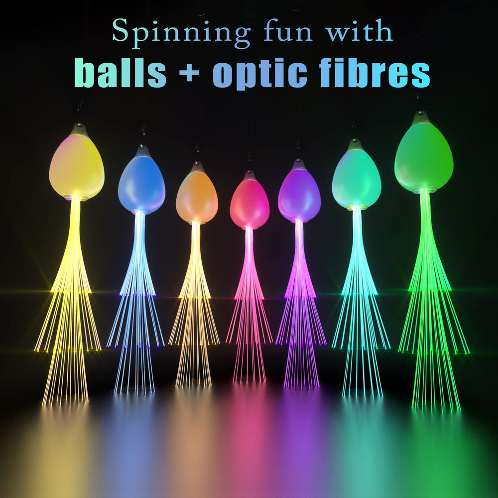 Papi Dada POI Balls with fiber-optic cables for dramatic glow