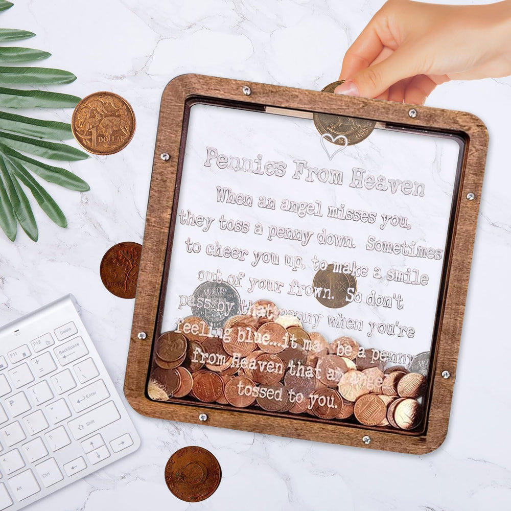Paradise gift idea wooden piggy bank for birthdays and anniversaries.
