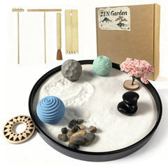 Parallel Halo Desktop Zen Garden with 3 pattern spheres for calming desk decor