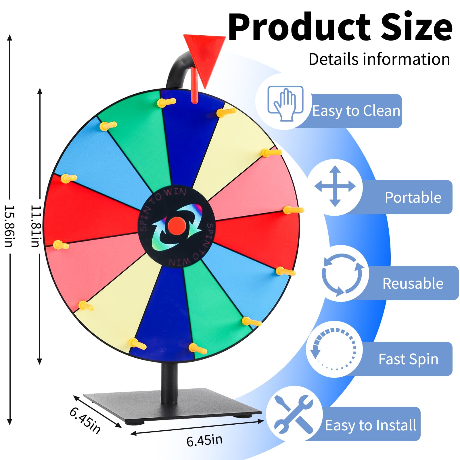 Pareberry heavy-duty prize wheel designed for repeated use in venues.