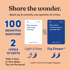 Parents Are Human: Bonding moments between parent and child through thoughtful prompts.