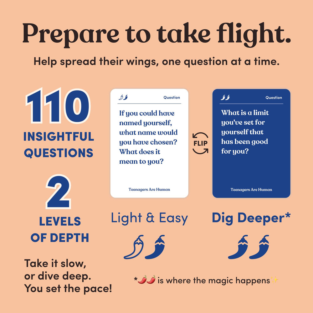 Parents Are Human 140 level-1 topic cards ease light conversations with teens.