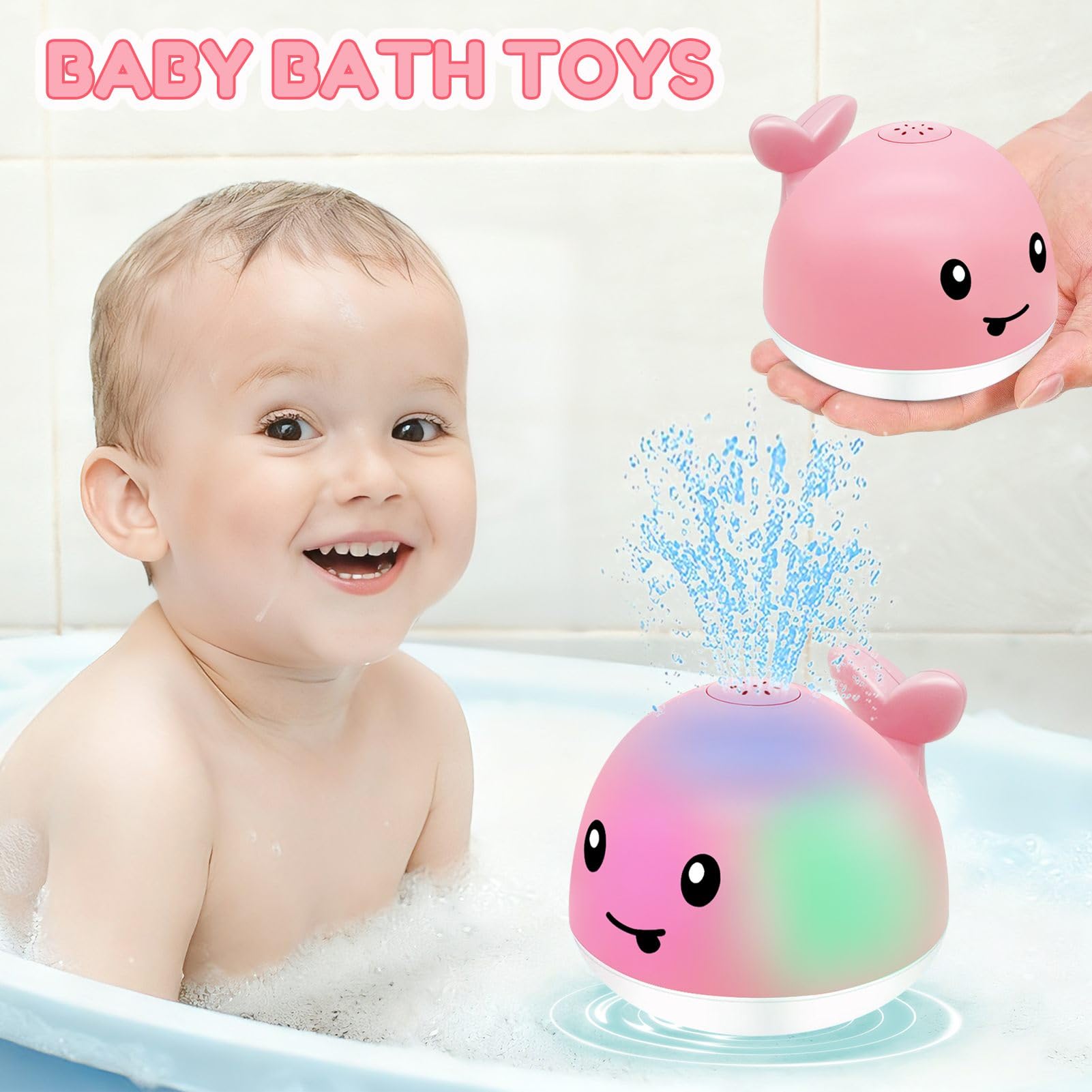PARHILYAR Whale Bath Toy Light Up adds colorful, interactive bath time play