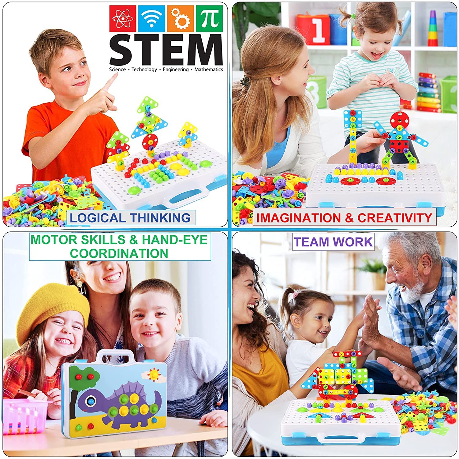Parhlen lion craft built with blocks for shape and color practice during pretend play