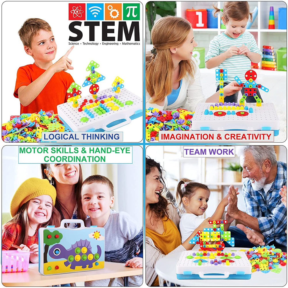 Parhlen lion craft built with blocks for shape and color practice during pretend play