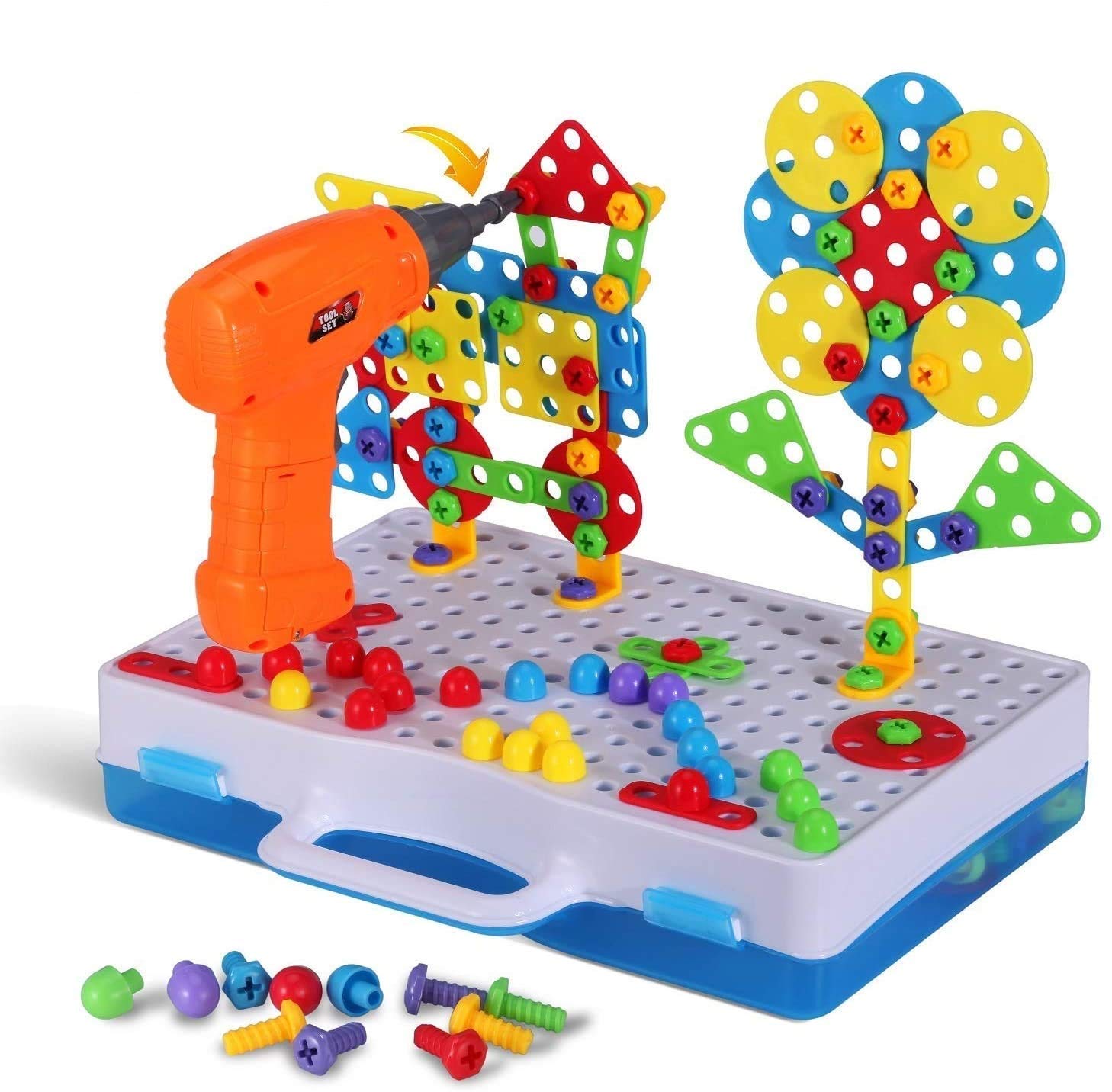 Parhlen truck craft built with blocks encouraging problem-solving and wheel assembly