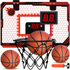 PAROTO mini basketball hoop backboard with LED lights for engaging indoor play
