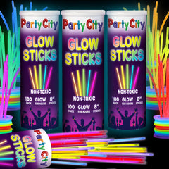 Party City 300 glow sticks 8-inch glowing at festive parties