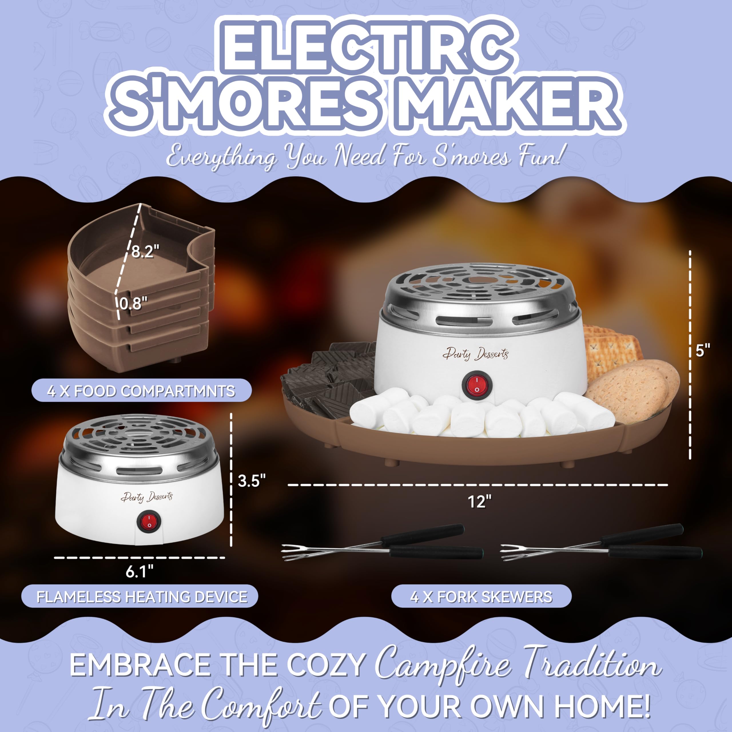 Party Desserts four detachable trays arranged for easy sharing during parties