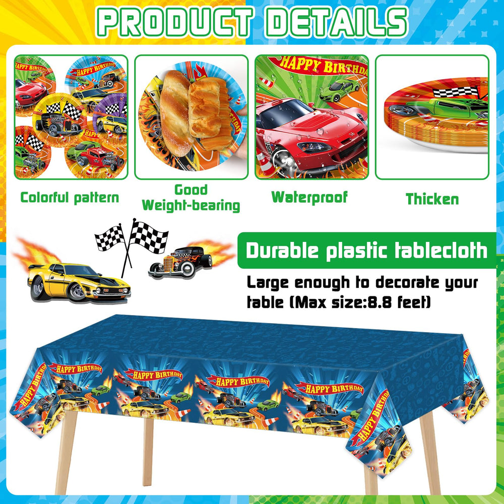 Party Greeting race car napkins for quick cleanups after high-energy play.