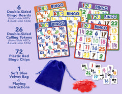 Party Hearty six double-sided boards invite varied play to reinforce ABCs and 123s.