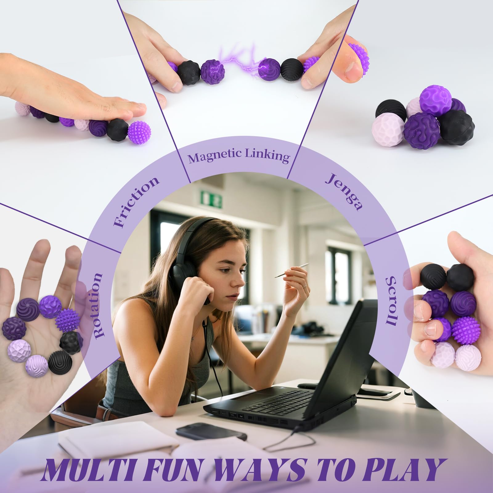 Party Tonight silicone magnetic balls showcase color variety for visual engagement.