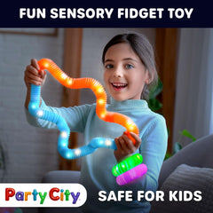 Party City expandable sensory tubes designed for creative, hands-on play