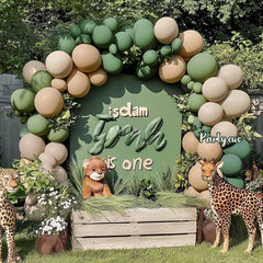 Partycus double-stuffed sage-green balloons deliver a dense, premium look for celebrations.
