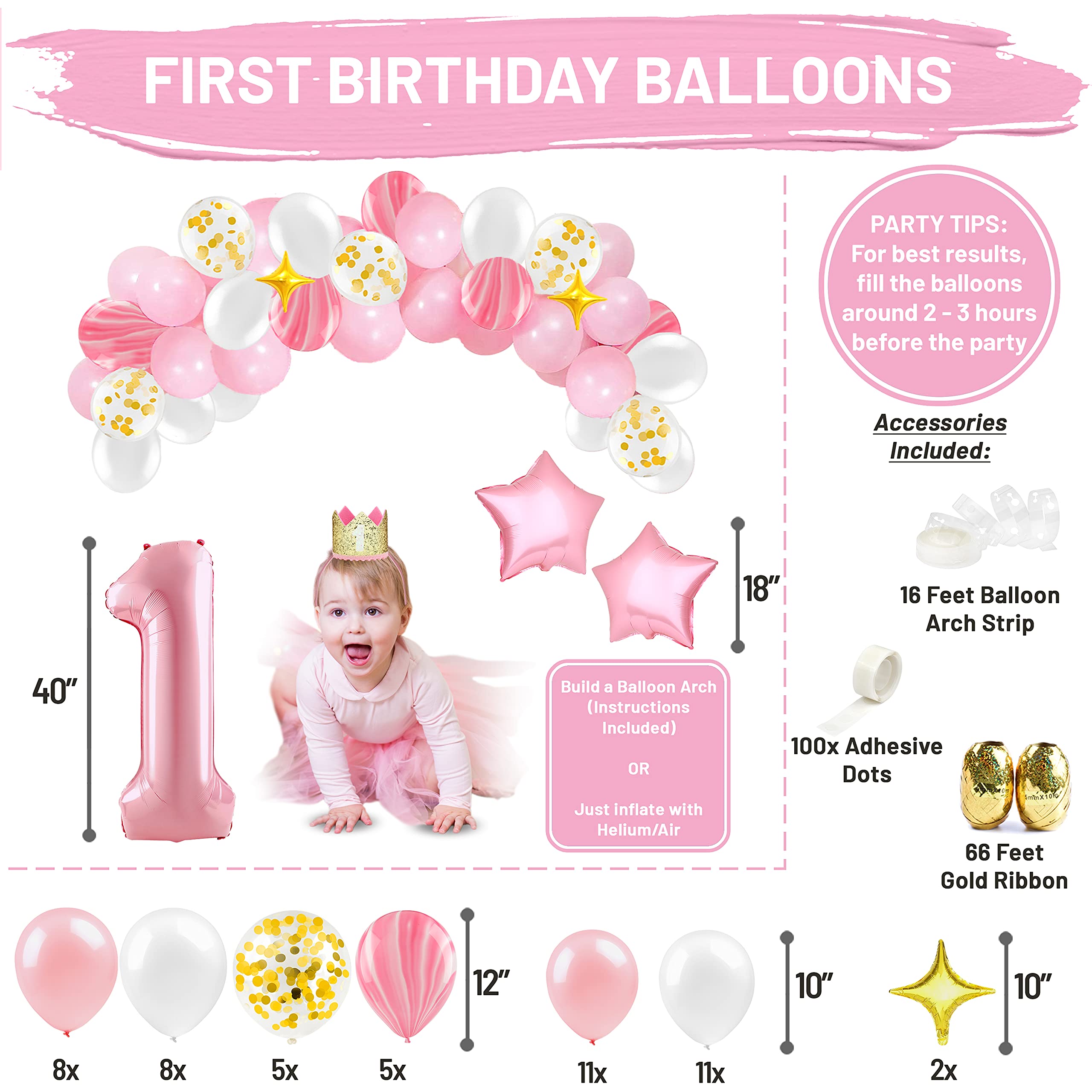 PartyHooman Gold confetti balloons catch light for a festive shimmer