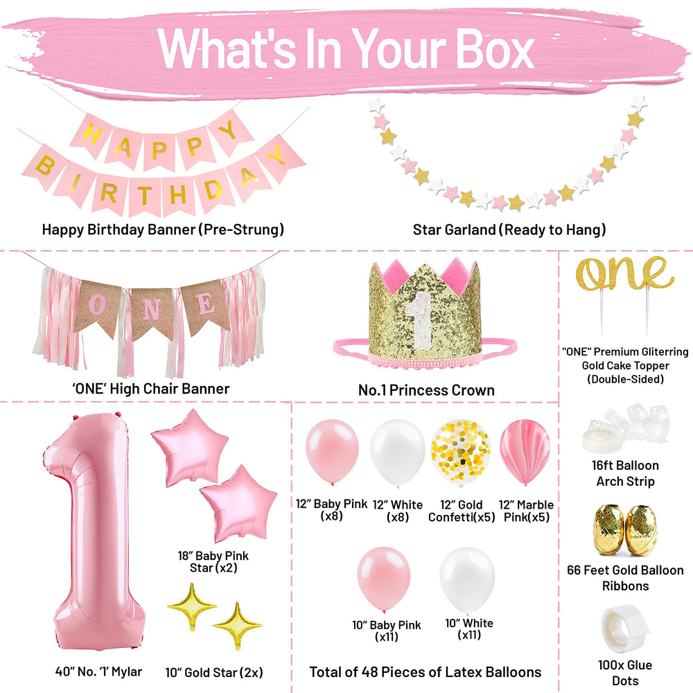 PartyHooman Happy Birthday banner creates a cohesive theme for family photos and cake moments