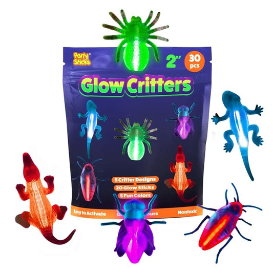 PartySticks glow critters pack with 3-inch glow bugs for festive lighting