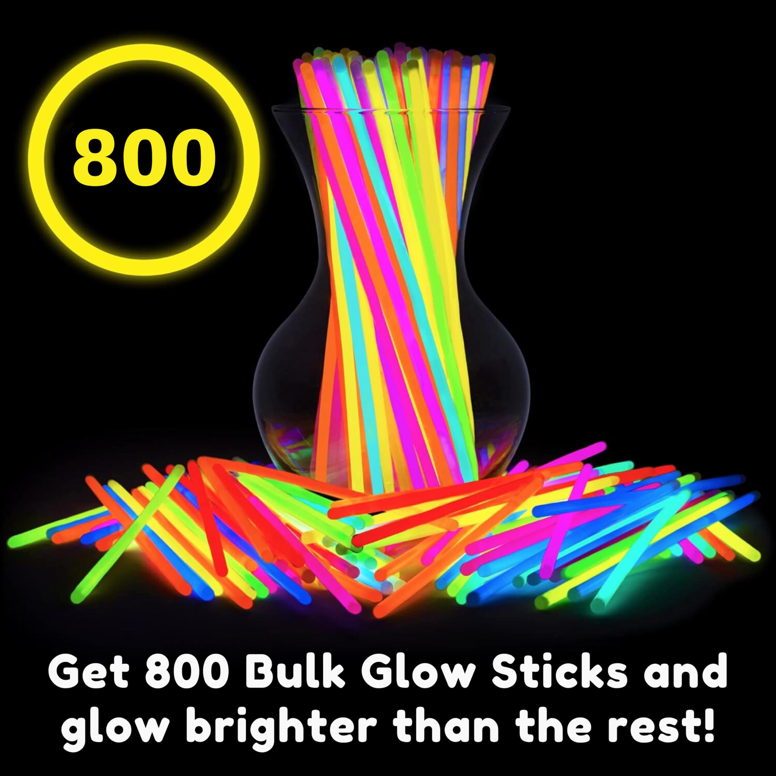PartySticks glow necklaces ready to wear at parties and events.