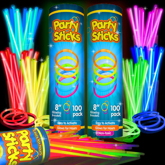 Partysticks 200-pack glow sticks for vivid party lighting and easy activation