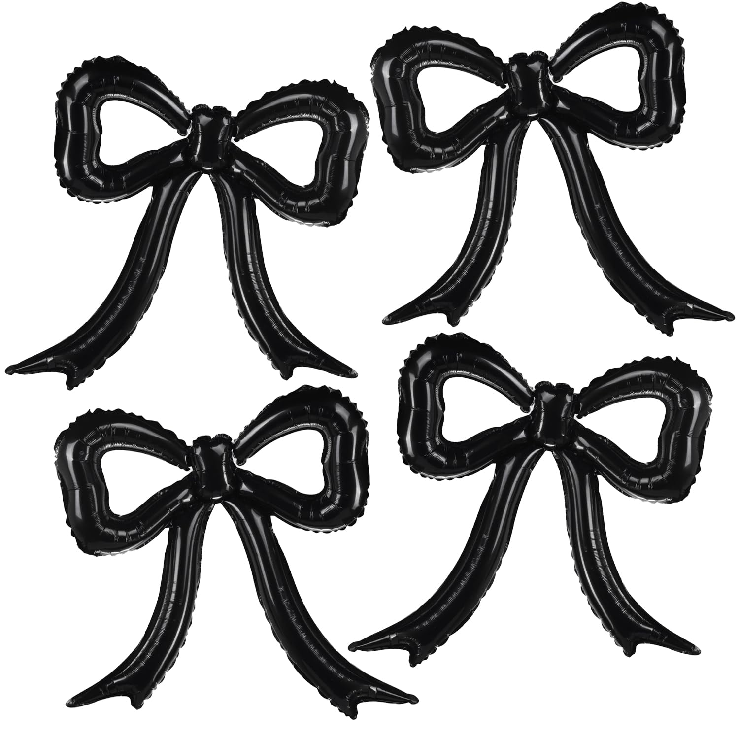 PartyXpress black bow foil balloons create a chic backdrop for coquette birthdays.