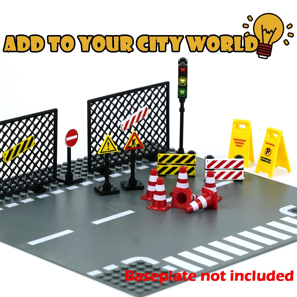 Pasacho City Road Signs traffic light component for directing play scenes