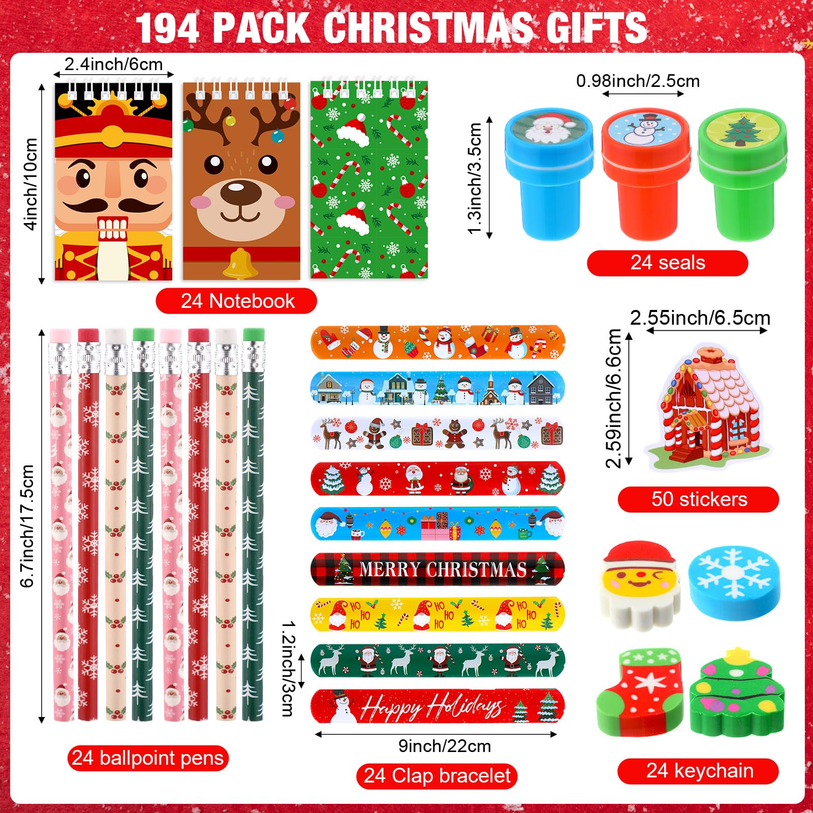 Pasimy Christmas slap bracelets collection displays 12 styles for fun rewards.
