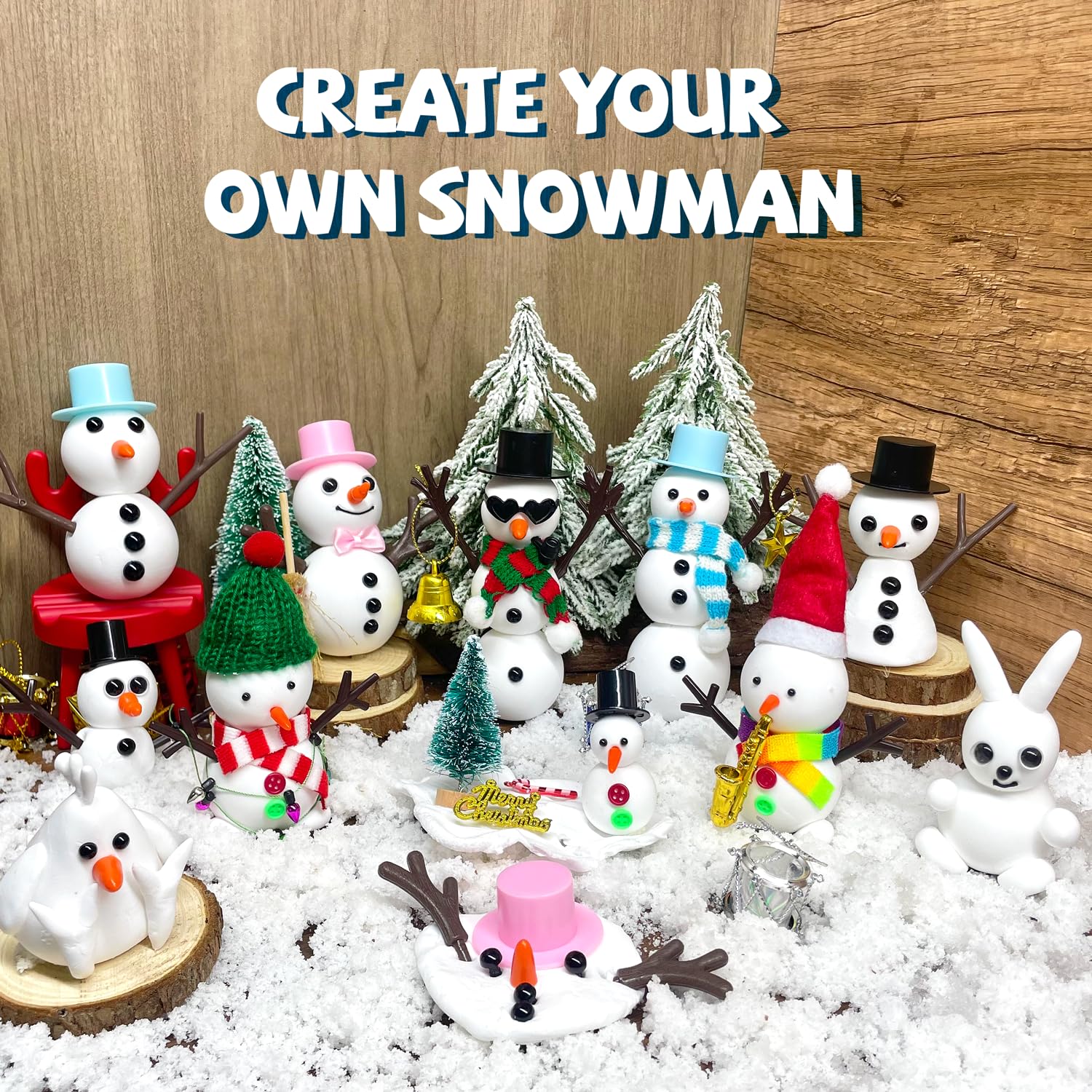 Pastard snowman kit-christmas party setup for interactive crafting.