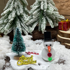 Pastard snowman kit-decorative snowman display of finished art pieces.