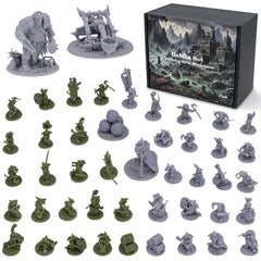 Path Gaming goblin set: unpainted 46 miniatures for D&D and RPGs, ready to customize.
