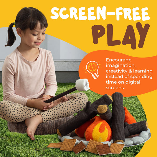 Pathfinder Pandas campfire pillow adds cozy decor for pretend campfire scenes