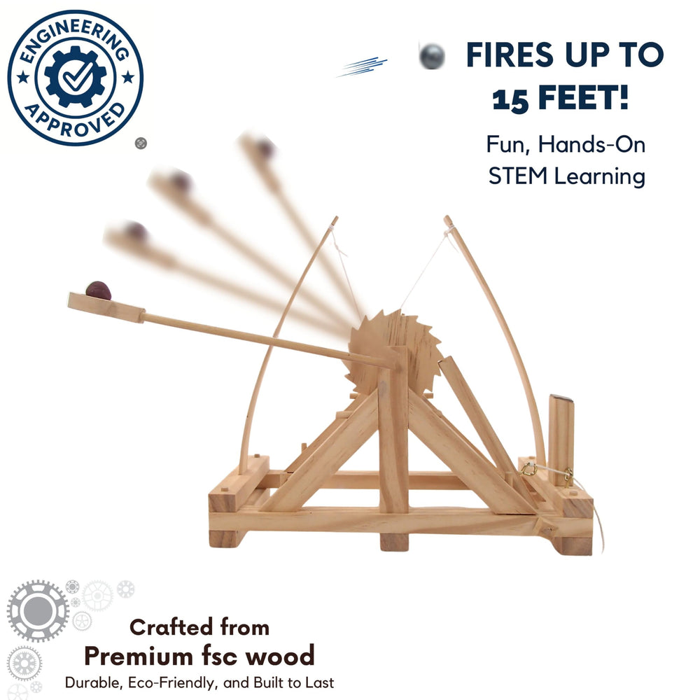 Pathfinders Leonardo da Vinci Catapult range-test showing launch distance exploration