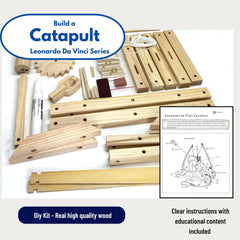 Pathfinders Leonardo da Vinci Catapult tension arm demonstrates stored energy for projectile motion exploration