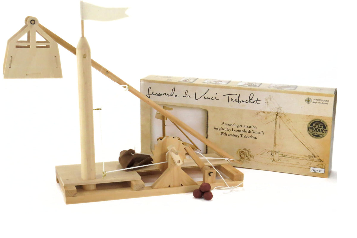 Pathfinders Leonardo da Vinci Trebuchet kit assembly, a hands-on STEM project for teens and adults.