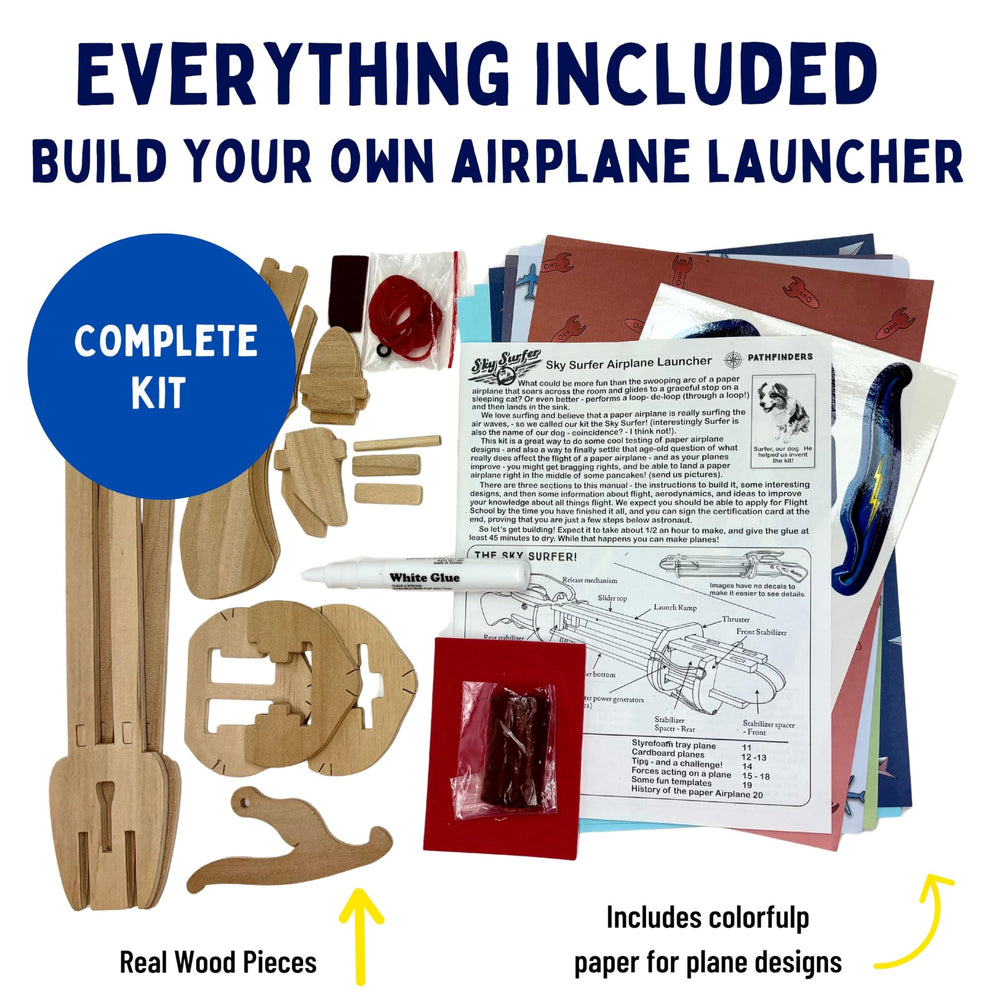 Pathfinders Paper Airplane Launcher FSC wood materials ensure safe educational use