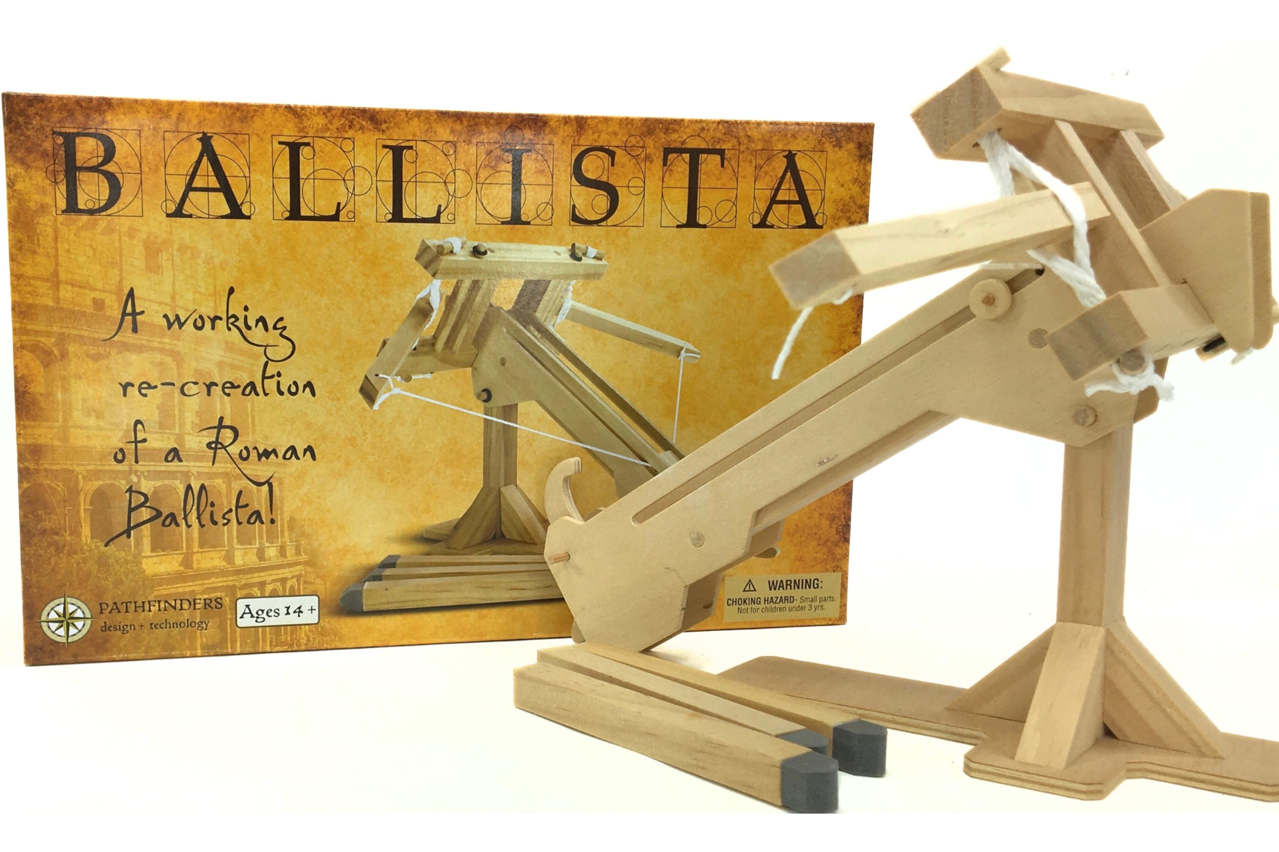 Pathfinders Roman Ballista assembly activity shows easy-to-handle pre-cut parts