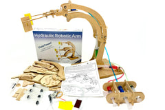 Pathfinders STEM Kit hydraulic arm assembly demonstrates hands-on hydraulics for learning