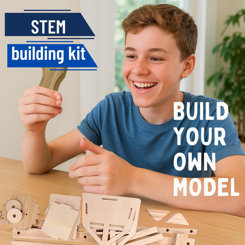 Pathfinders trebuchet wooden parts display highlights precise laser-cut components.